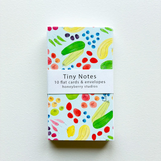 Farm Stand Veggies & Berries Tiny Notes (Set of 10)