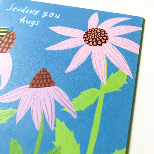 Echinacea Sending You Hugs Encouragement Card
