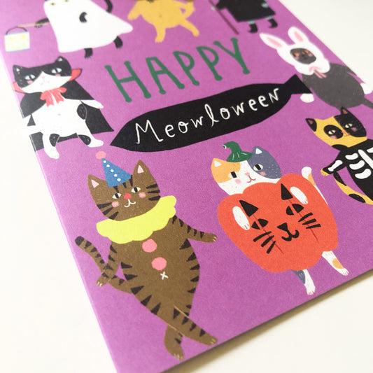 Happy Meowloween Halloween Card