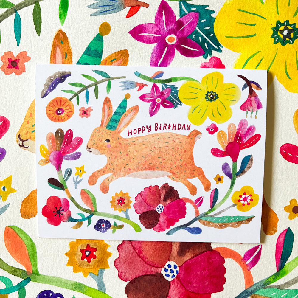 Brown Bunny Birthday Card