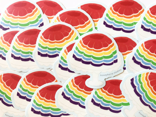 Rainbow Jello Mold Vinyl Sticker