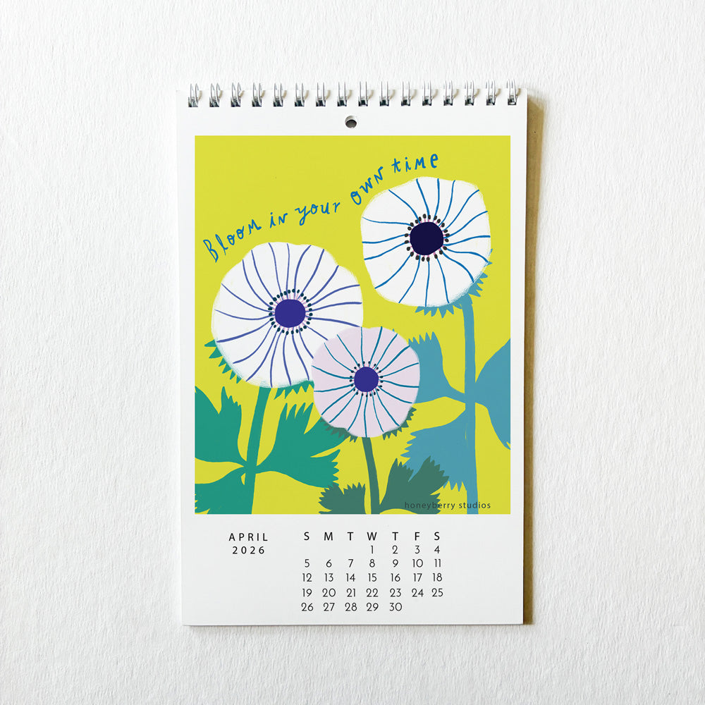 PRE-ORDER 2026 Bloom in Your Own Time Monthly Wall Calendar