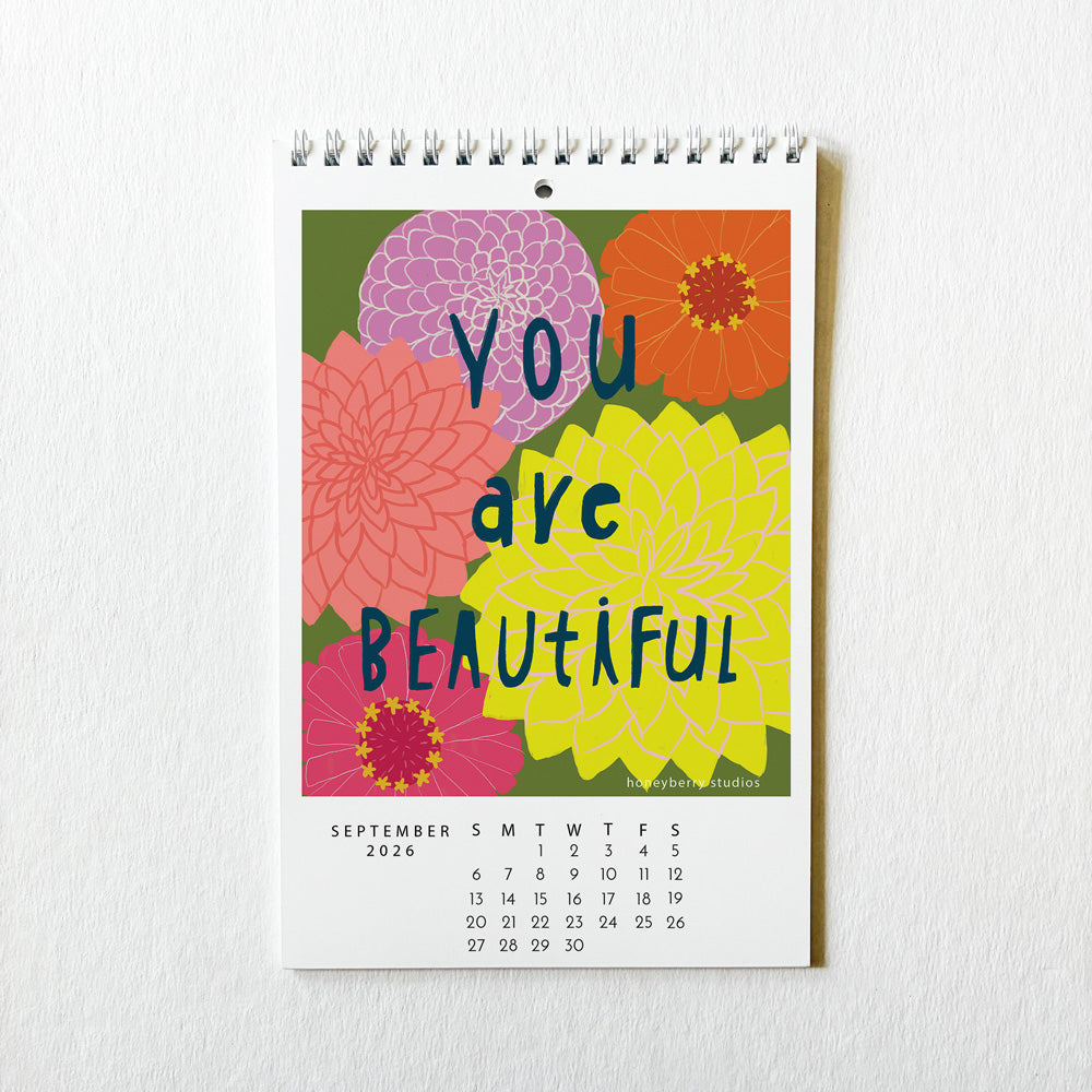 PRE-ORDER 2026 Bloom in Your Own Time Monthly Wall Calendar