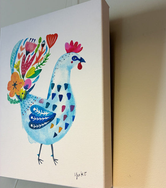 Blue Rooster Canvas Print - 11"x14"