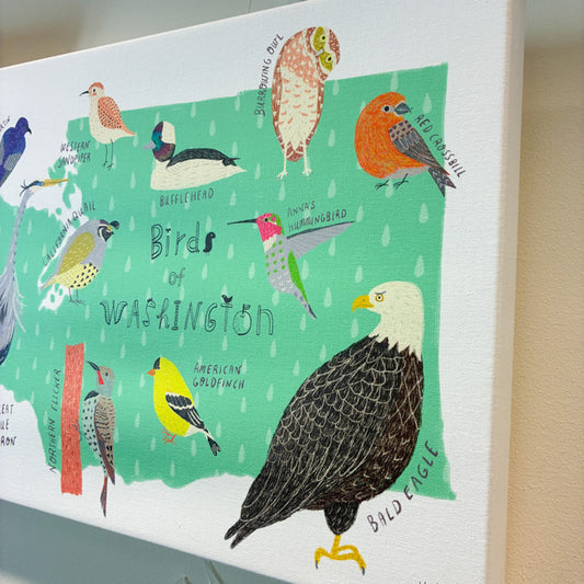 Birds of Washington Canvas Print - 11"x14"