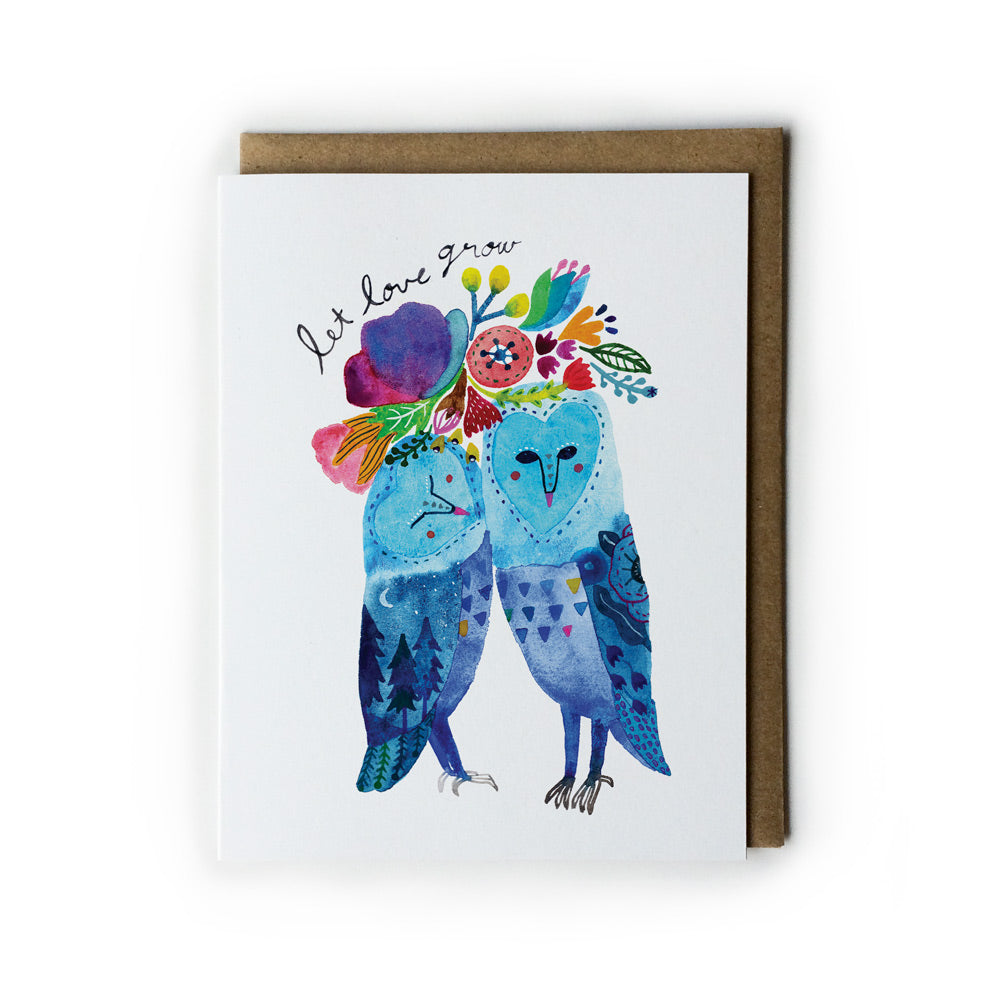 Barn Owl Let Love Grow Card