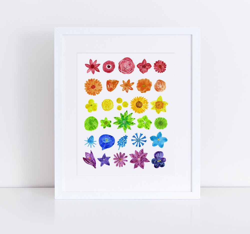 Rainbow Flower Chart Giclee Art Print