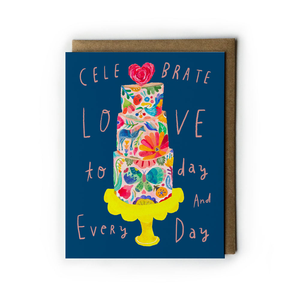 Flower Cake Wedding Card