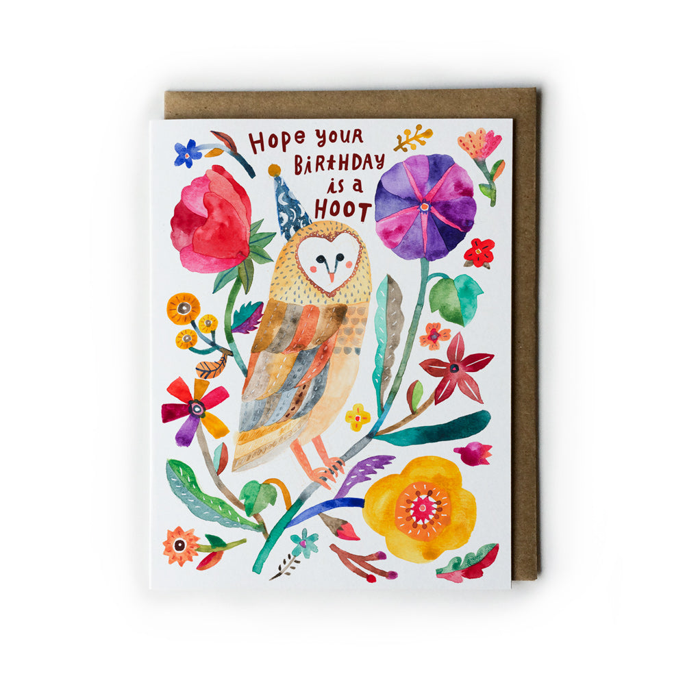 Barn Owl Birthday Card