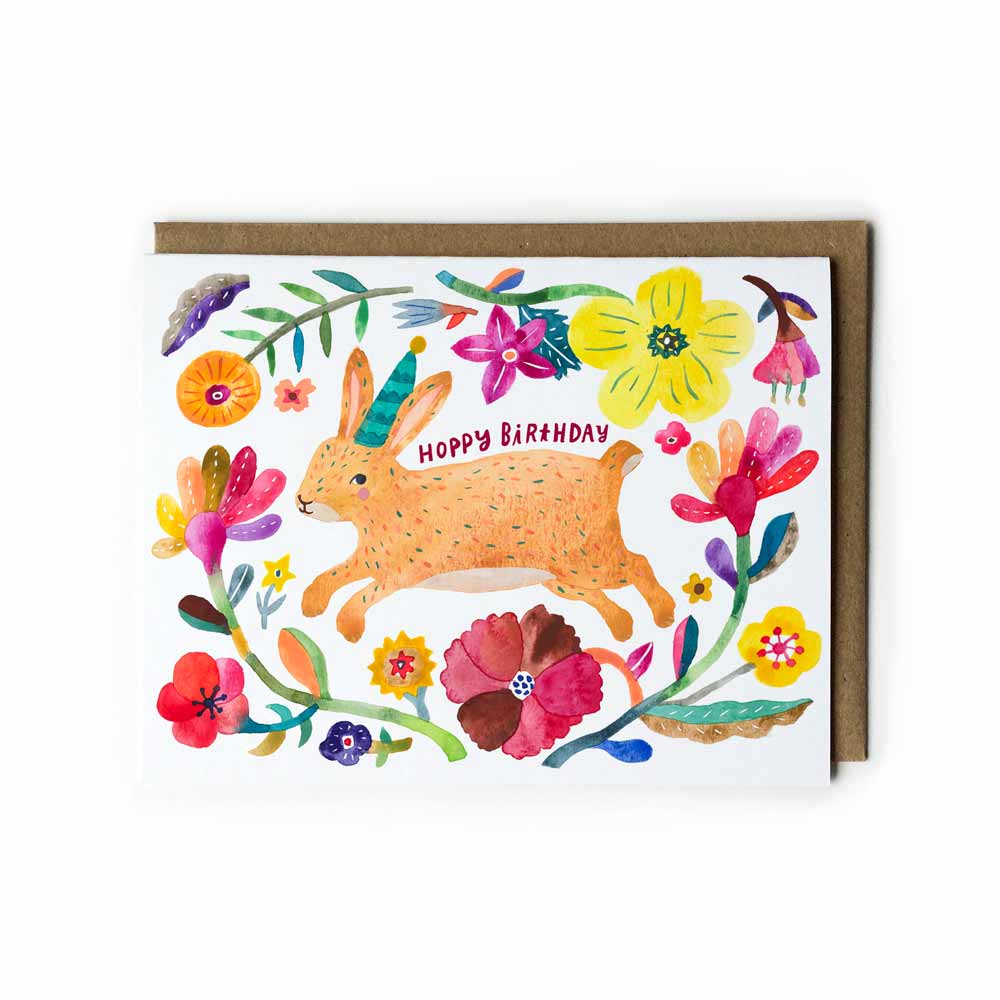 Brown Bunny Birthday Card