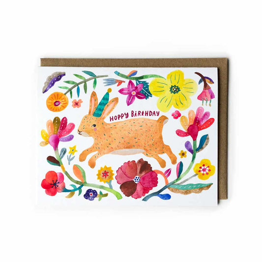 Brown Bunny Birthday Card