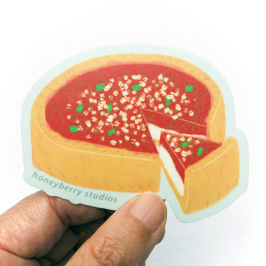 Chicago-Style Deep Dish Pizza Vinyl Sticker