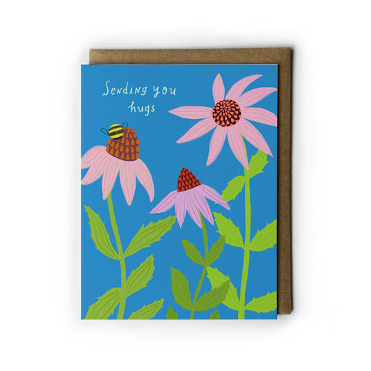 Echinacea Sending You Hugs Encouragement Card