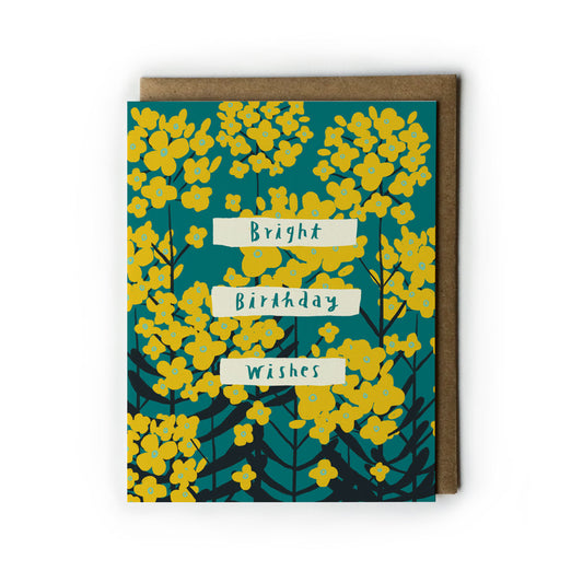 Mustard Flowers Birthday Card