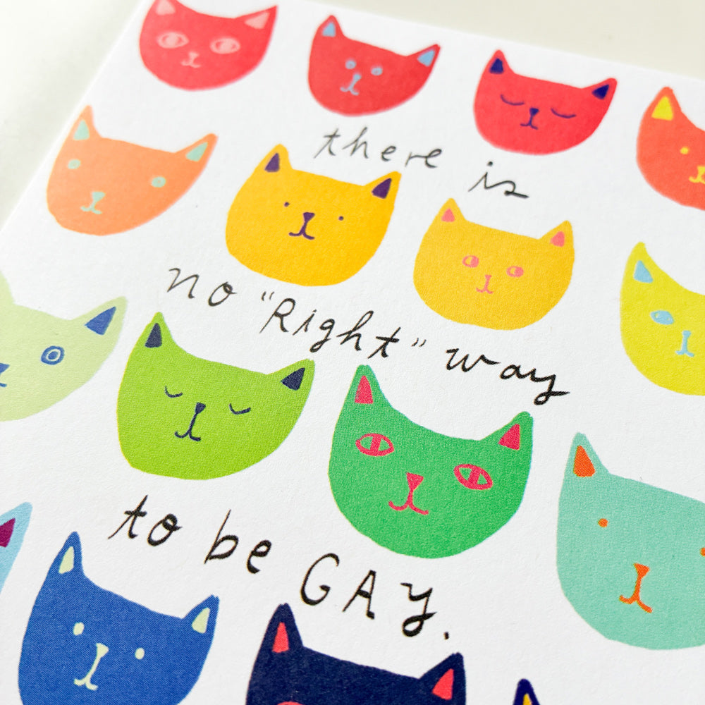 There is No Right Way to be Gay LGBTQ Rainbow Cat Card