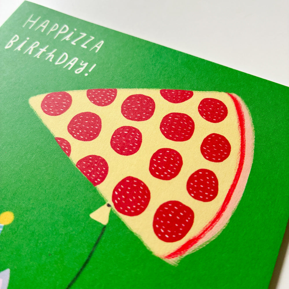 Happizza Cat Birthday Card