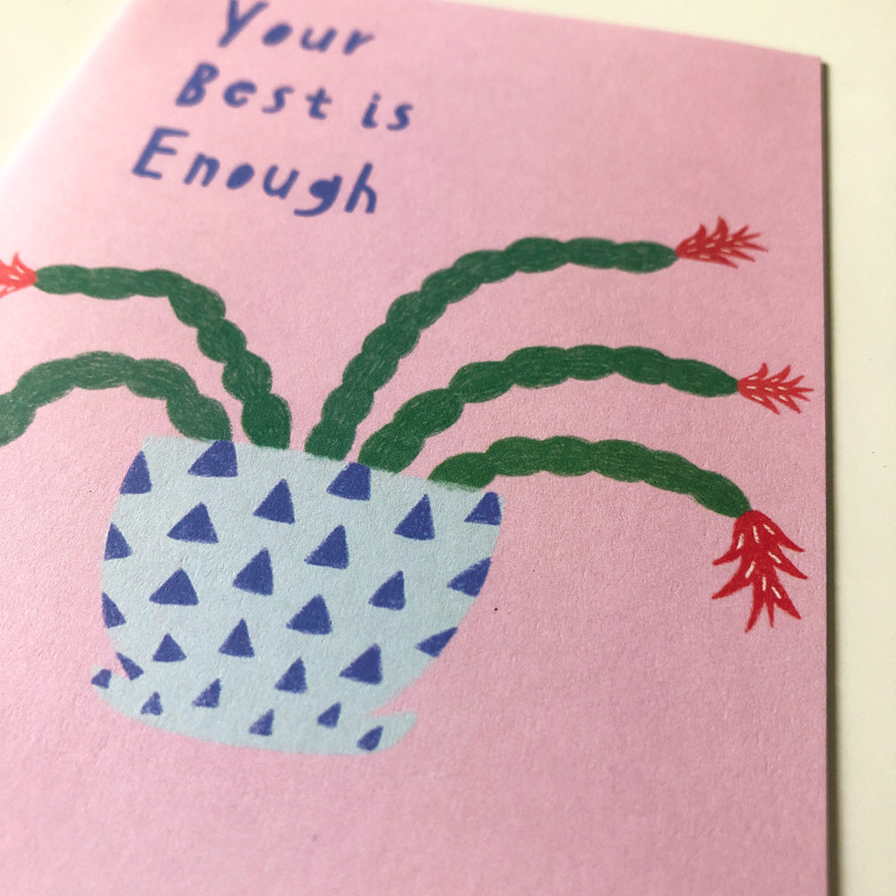 Christmas Cactus Your Best is Enough Encouragement Card