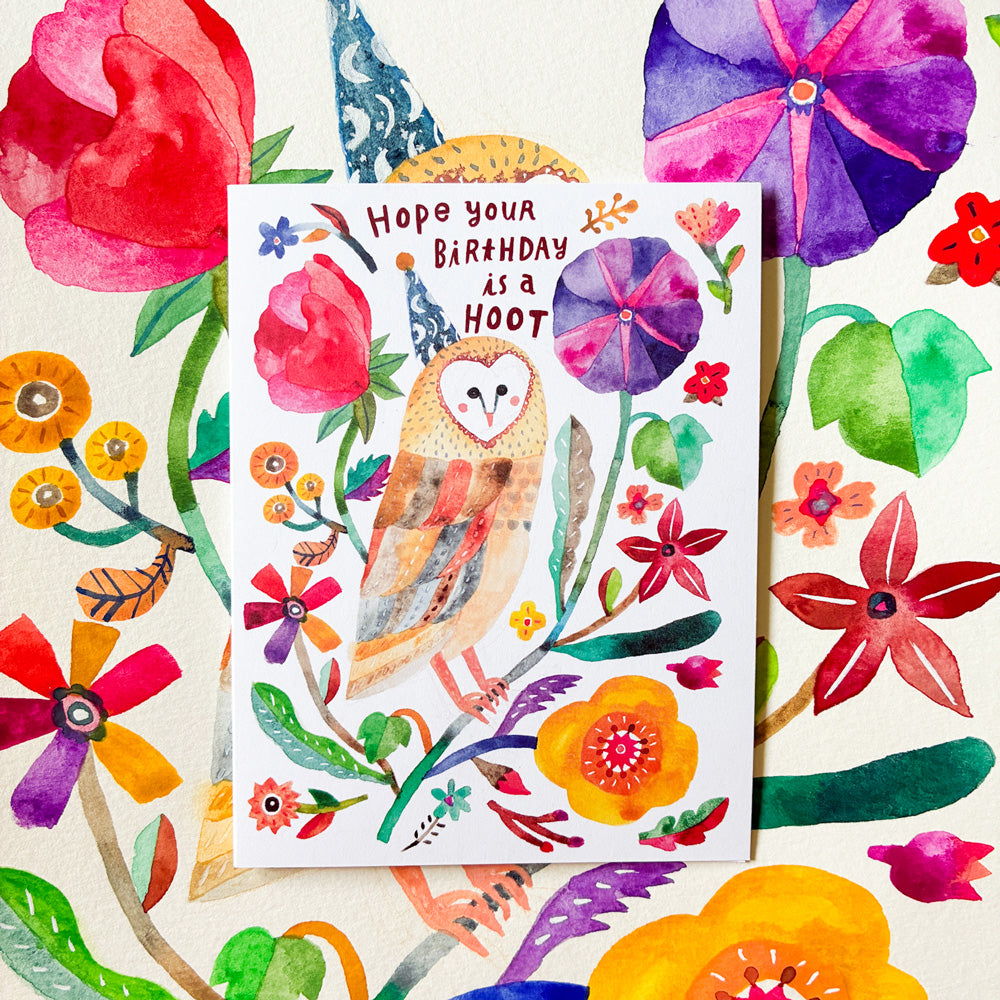 Barn Owl Birthday Card