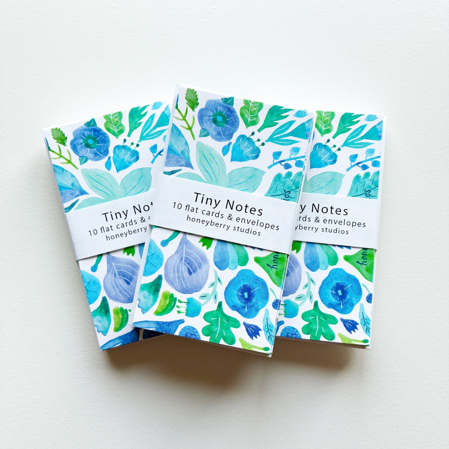 Blue Flowers Tiny Notes (Set of 10)