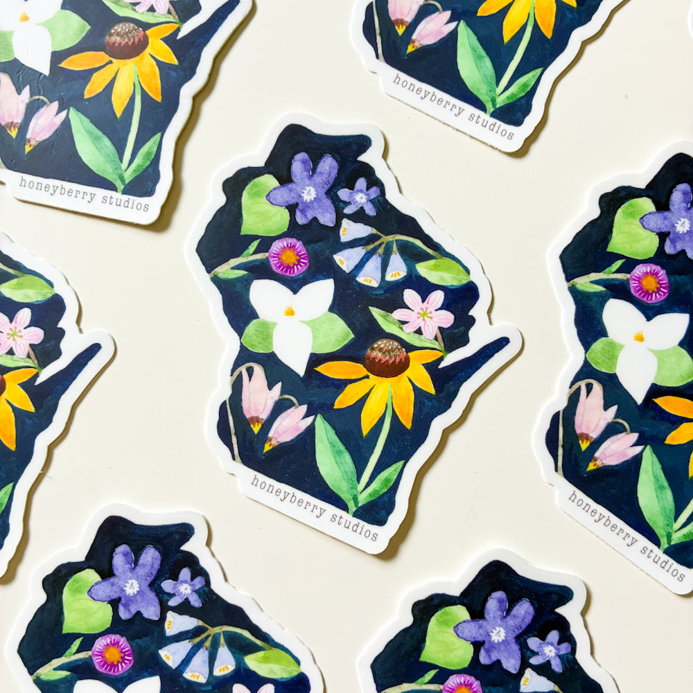 Flowers of Wisconsin Vinyl Sticker