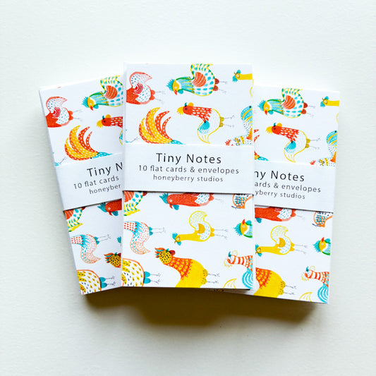 Rooster Friends Tiny Notes (Set of 10)