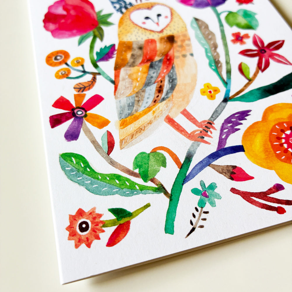Barn Owl Birthday Card
