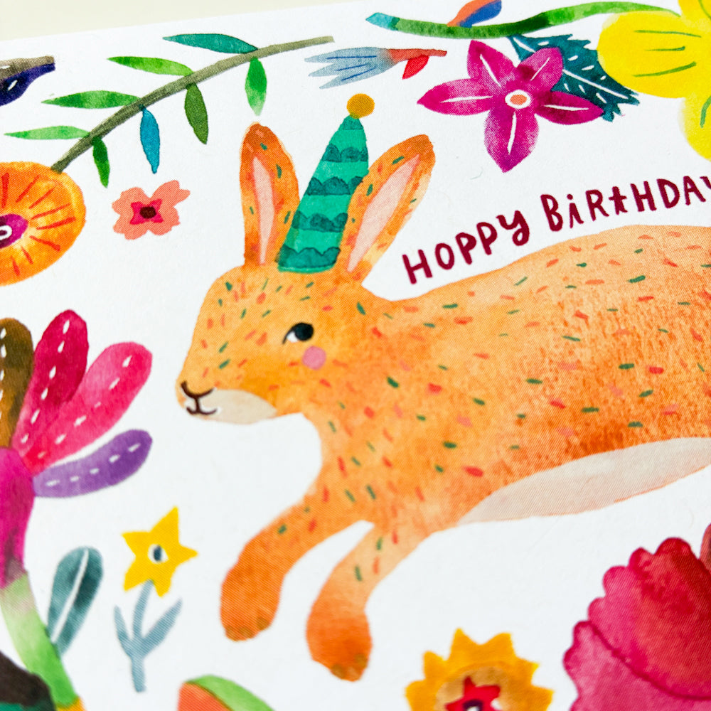 Brown Bunny Birthday Card