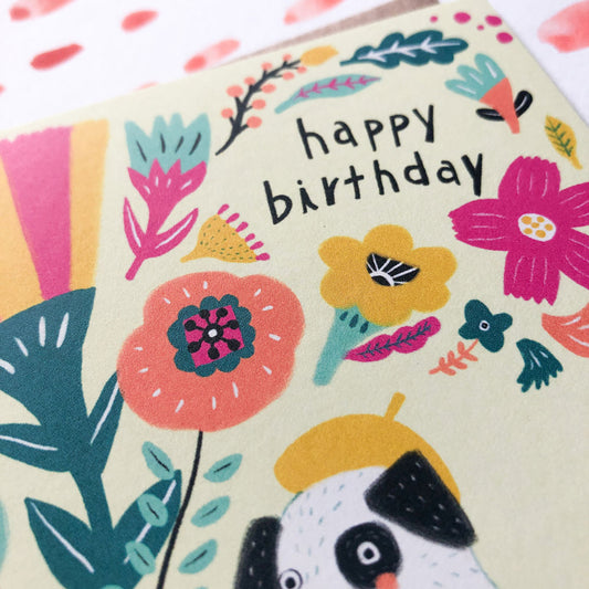 Dog on Bicycle Birthday Card