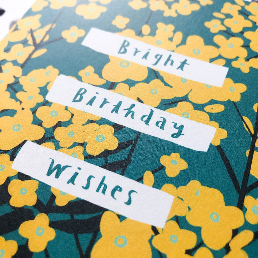 Mustard Flowers Birthday Card