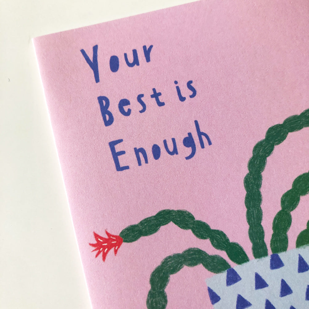 Christmas Cactus Your Best is Enough Encouragement Card