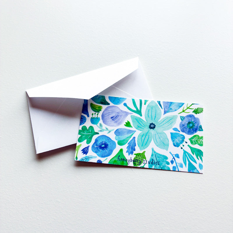 Blue Flowers Tiny Notes (Set of 10)