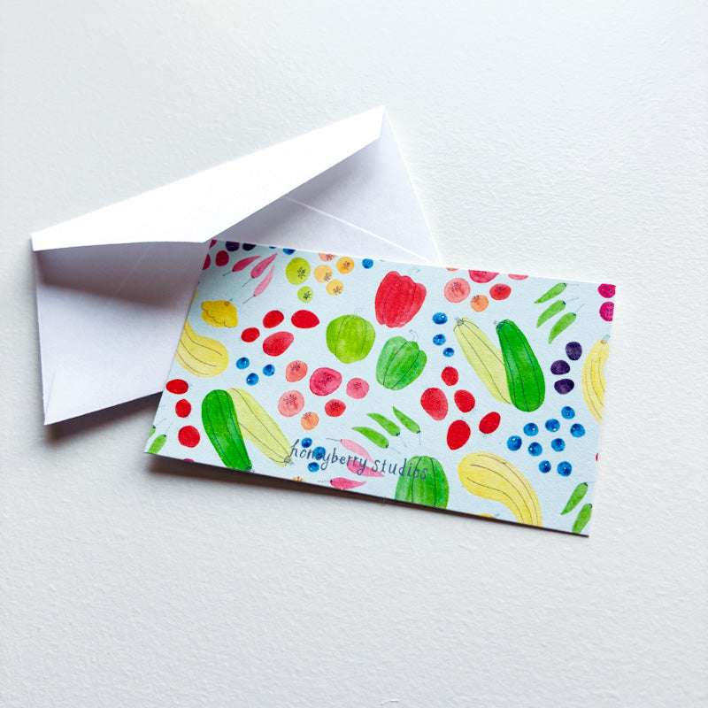 Farm Stand Veggies & Berries Tiny Notes (Set of 10)