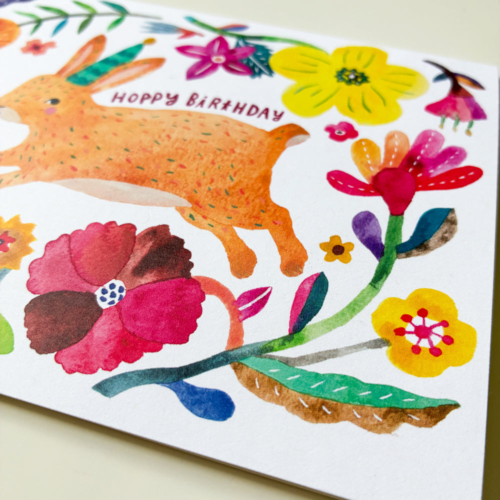 Brown Bunny Birthday Card