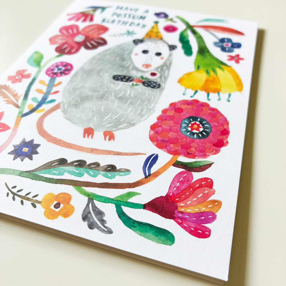 Opossum Birthday Card