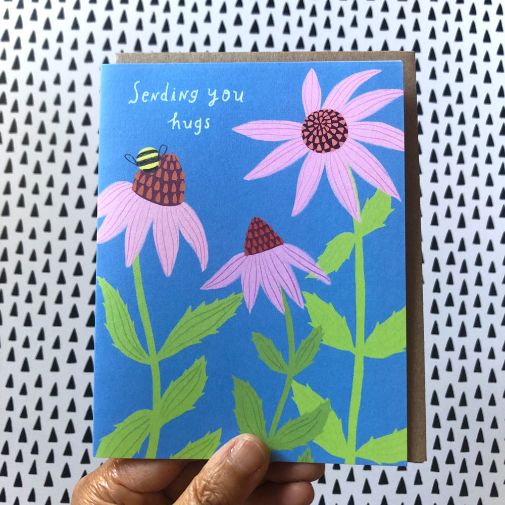Echinacea Sending You Hugs Encouragement Card
