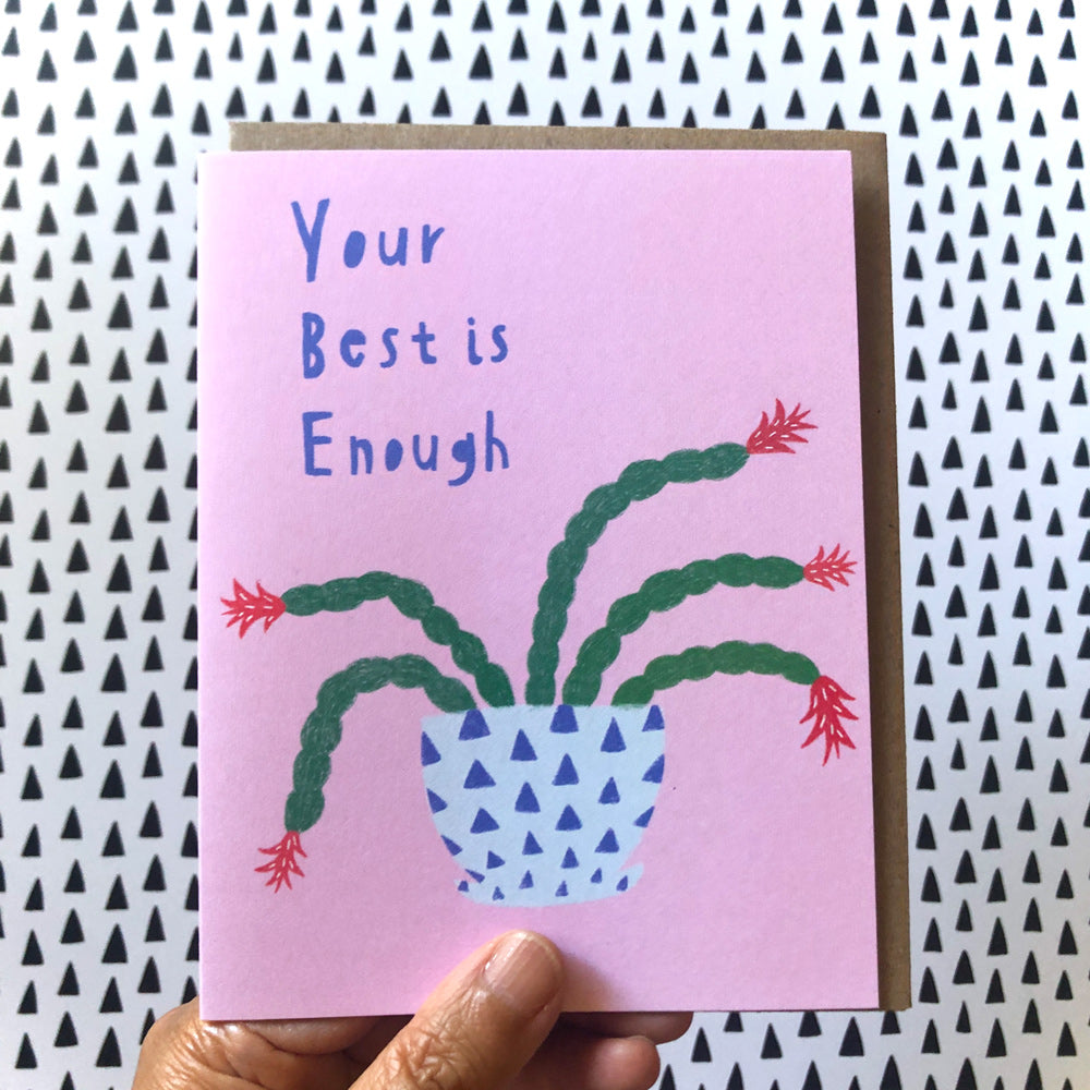 Christmas Cactus Your Best is Enough Encouragement Card