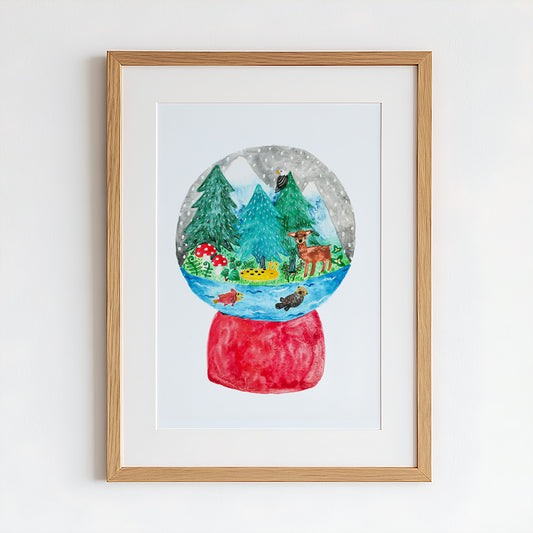 The PNW Snow Globe Original Painting - 16"x20"