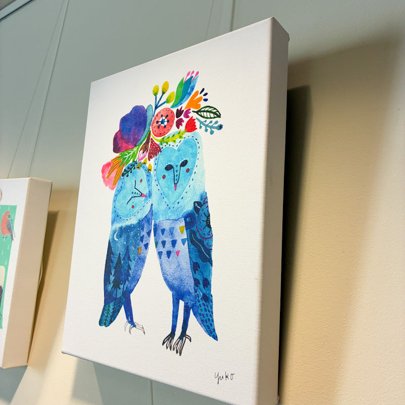 Blue Barn Owl Canvas Print - 11"x14"