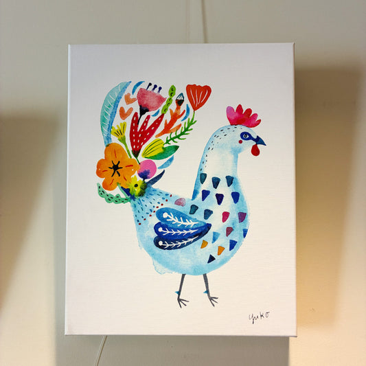 Blue Rooster Canvas Print - 11"x14"