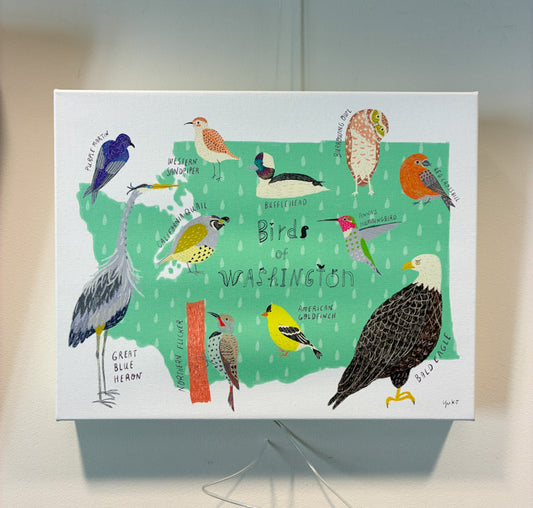 Birds of Washington Canvas Print - 11"x14"
