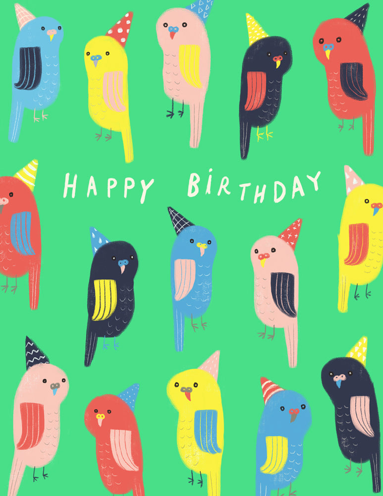 Budgie Parakeet Birthday Card