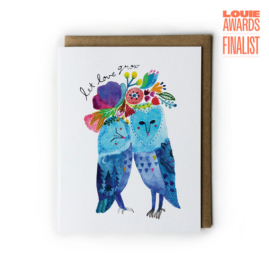 Barn Owl Let Love Grow Card