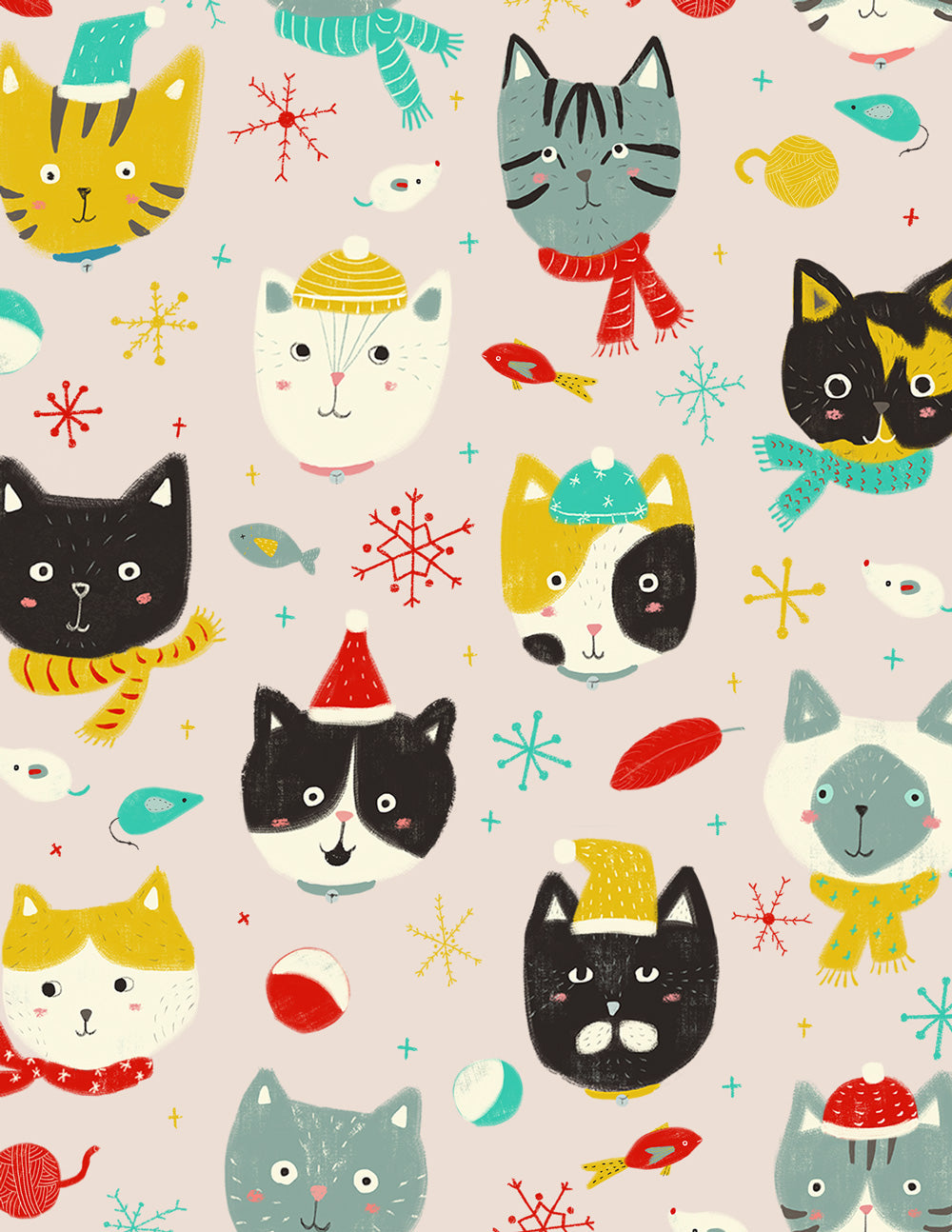 Winter Kitties Holiday Greeting Card