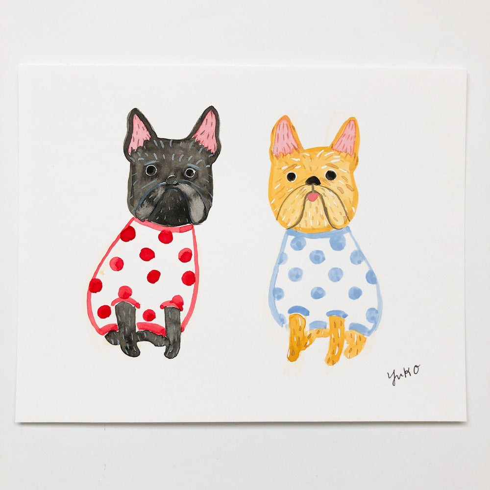 Frenchies in Sweaters - 5.5"x7"
