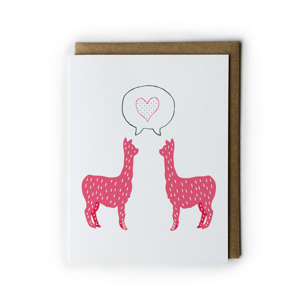 Pink Alpaca Love Card