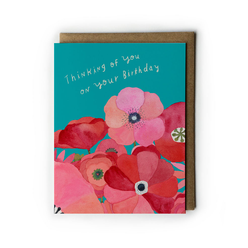 Poppy Watercolor Birthday Card