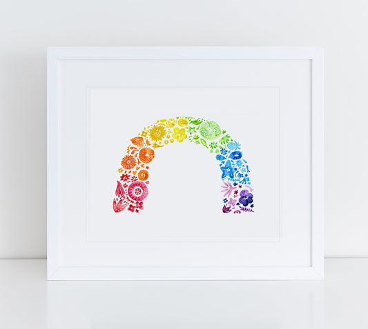 Rainbow Flower Arch Giclee Art Print