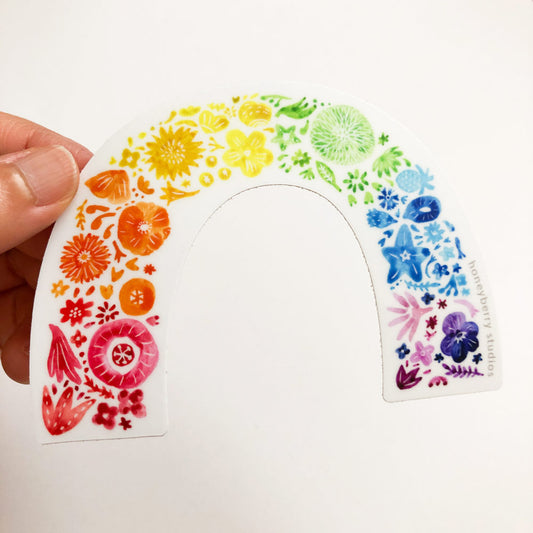 Rainbow Flower Arch Vinyl Sticker