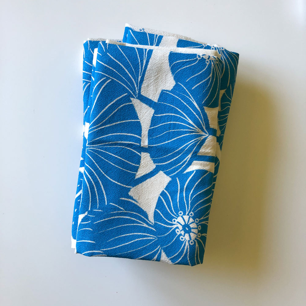 SECONDS - Blue Poppy Flour Sack Tea Towel