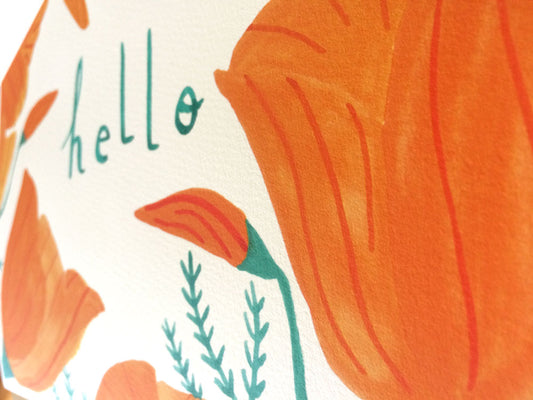 California Poppy Hello, Giclee Art Print